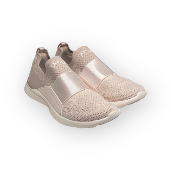 new APL 𖤐 Techloom Bliss Knit Satin Strap Running Shoe Sneakers 𖤐 Rose Nude 𖤐 - Picture 11 of 16
